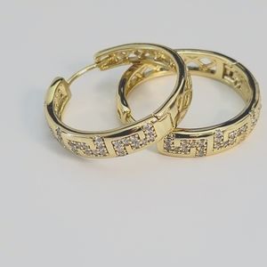 Hoop earrings with stones